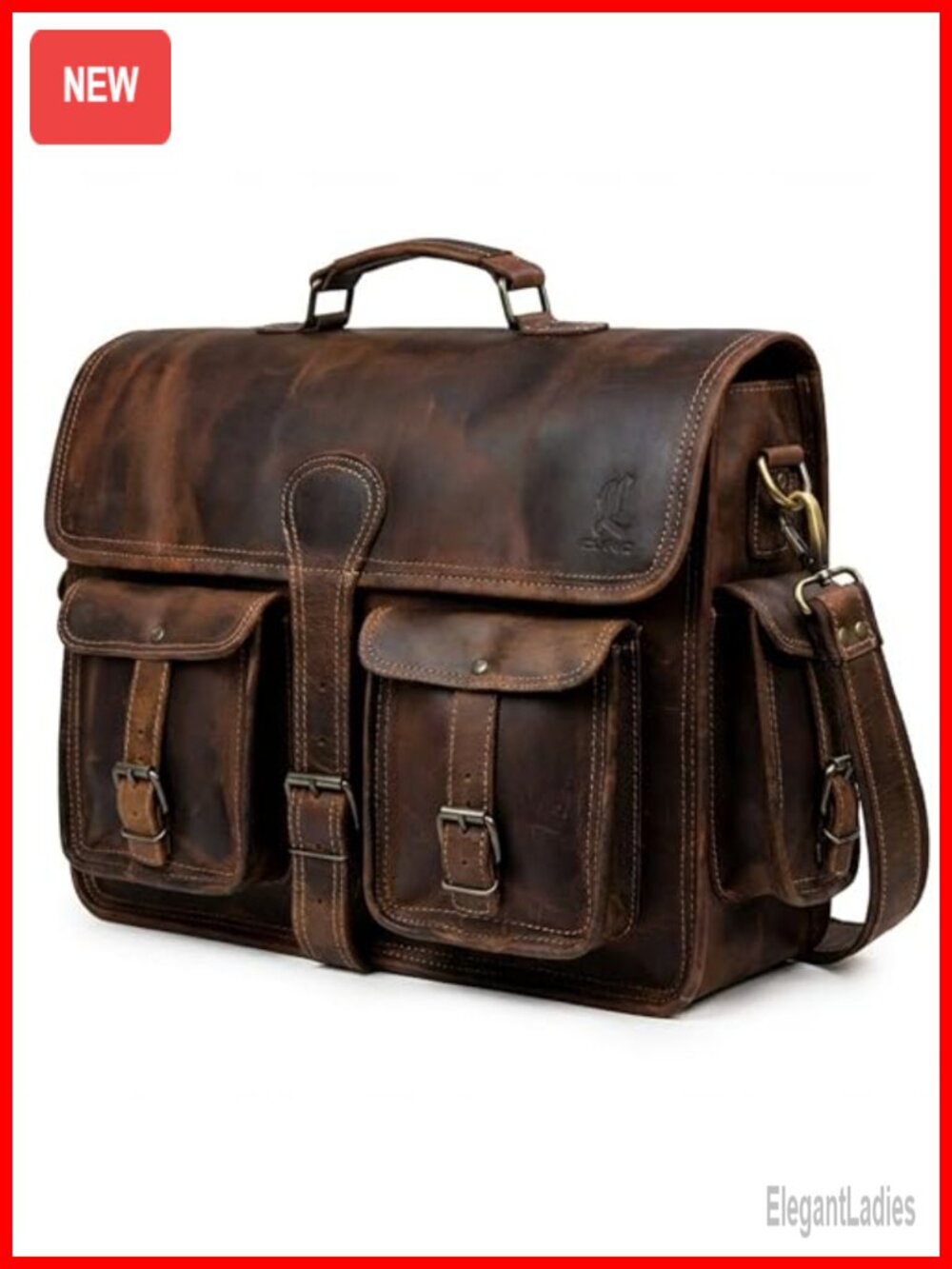 Leather Messenger Bag for Men, Vintage Handmade Laptop Crossbody, Office Work